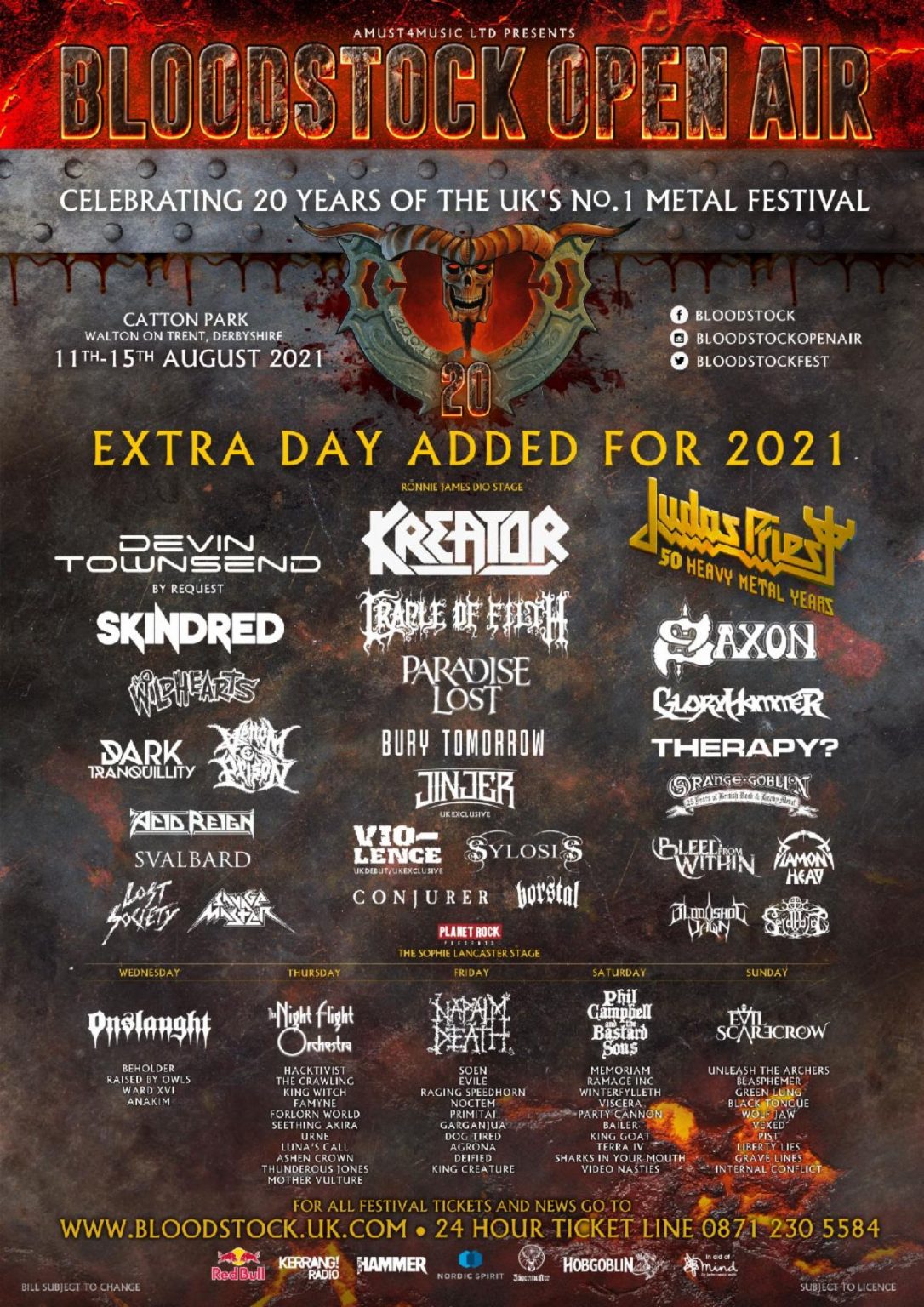 Bloodstock Announces LineUp Changes And Additions THE ROCK FIX